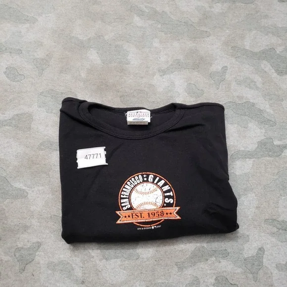 VTG San Francisco Giants Top Womens XL Black Short Sleeve MLB Baseball - Picture 9 of 9